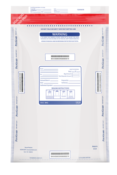 19 x 28 SSCC GS1 PolyGuard Deposit Bag - Case of 100